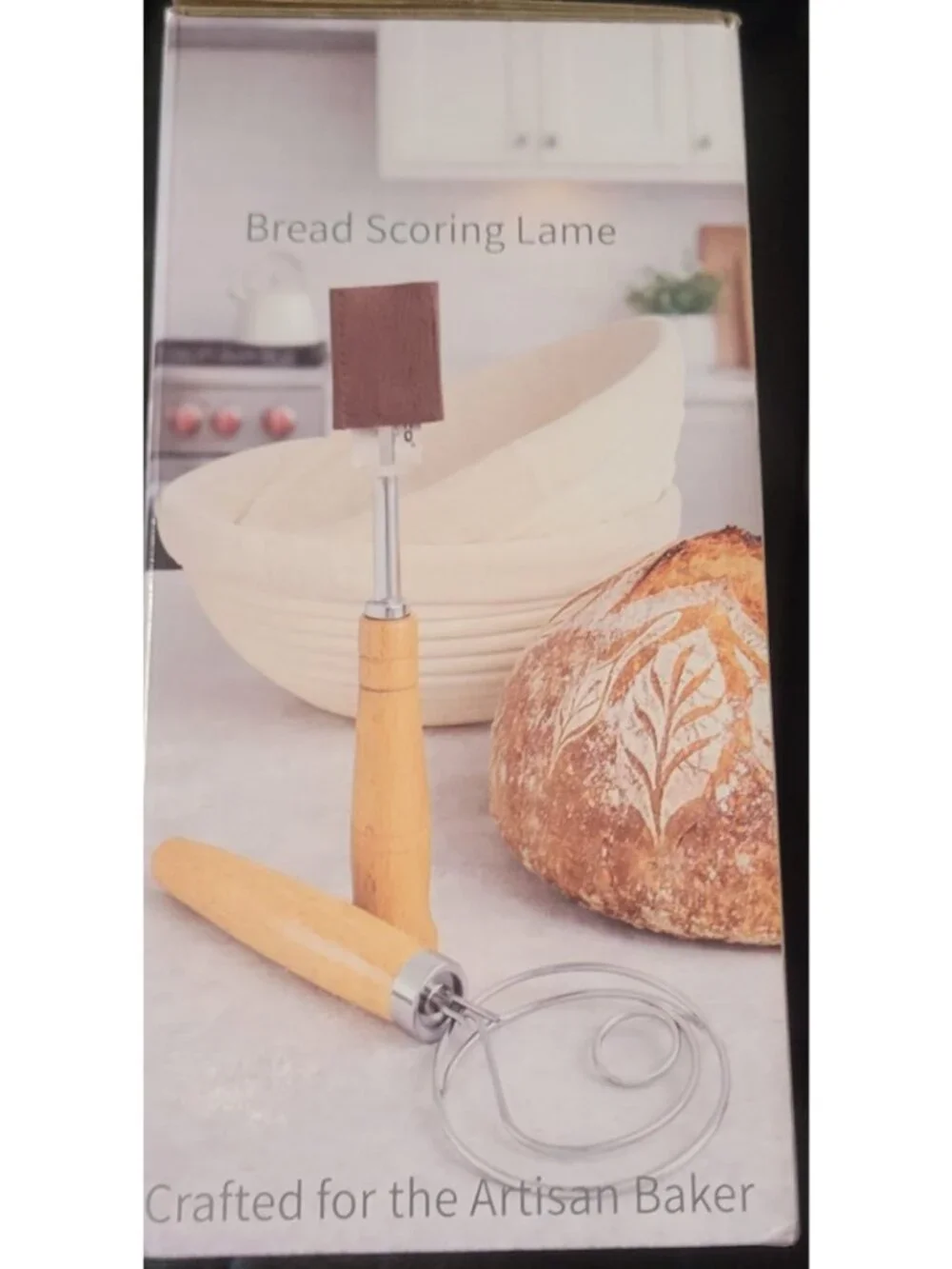 Sourdough Bread Baking Supplies Starter Kit, Banneton Proofing Basket Round 9
